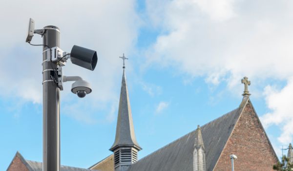 CCTV cameras outside of church
