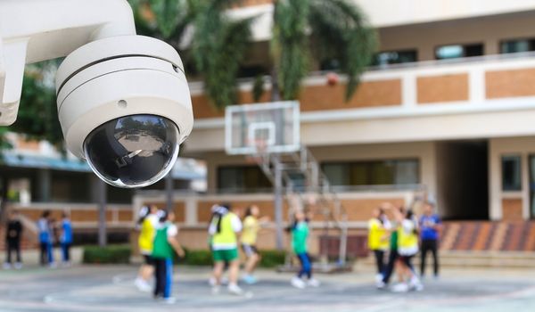 School camera outside in courtyard 