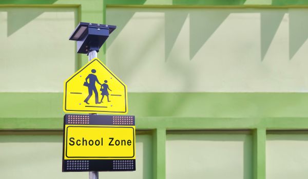School Zone road sign
