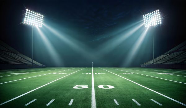 Night Football Stadium Field, Lights, Gridiron, Game, Arena
