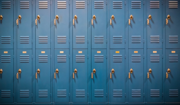 Row of High School Lockers