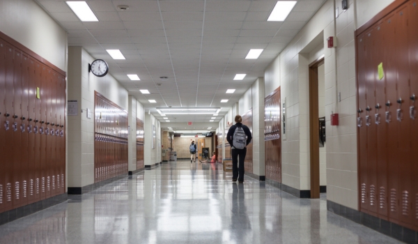 College hallway with lockers