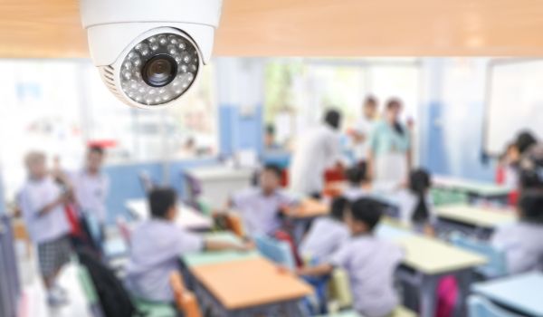 Surveillance camera in classroom