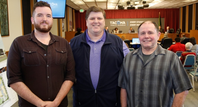Tacoma Public Schools honored Red Hawk Fire & Security technicians who worked to contain a fire at an elementary school until firefighters arrived. 