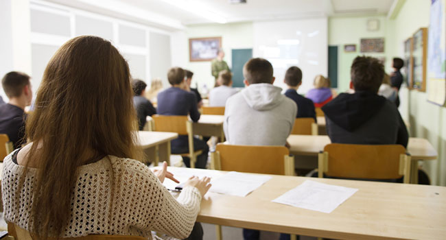 classroom from the back of the room