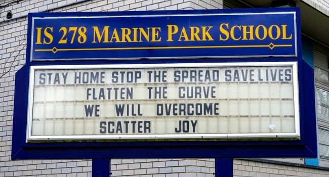 coronavirus school sign
